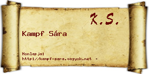Kampf Sára névjegykártya